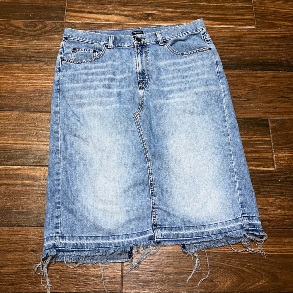 American Eagle Outfitters Light Blue Denim Midi Skirt